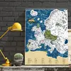 Stieracia mapa Európy Deluxe XL (strieborná)