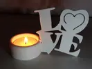 Svietnik Love (biely)
