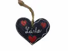 Drevené srdiečko na zavesenie "Láska" (modré)