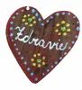Drevené srdiečko magnet "Zdravie" (červené / žlto-zelený kvietok)
