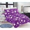 5-dielna Sada posteľného prádla | Fialová / veľké hviezdy