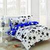 5-dielna Sada posteľného prádla | Biela / modrá / veľké hviezdy