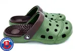 Pánske masážne Clogs FLAMEshoes A-1001 | Veľkosť: 40 | Tmavozelená / hnedá