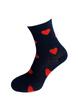 Bláznivé dámske ponožky Srdcia na modrej | Veľkosť: 37-40 | Tmavomodrá
