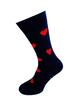 Bláznivé pánske ponožky Srdcia na modrej | Veľkosť: 40-43 | Tmavomodrá