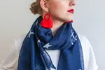 Elegantná dámska šatka | Tmavomodrá námornícka