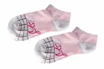 1 pár Dámske bambusové ponožky so vzorom / členkové | Veľkosť: 35-39 | Ružová