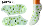 1 pár Dámske bambusové ponožky s ovocím a zeleninou / členkové | Veľkosť: 35-39 | Avokádo