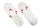1 pár Dámske bavlnené ponožky Flamingo / "ťapky" | Veľkosť: 35-38 | Biela