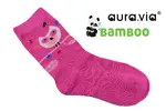 1 pár Detské bambusové ponožky / dievčenské | Veľkosť: 24-27 | Fuchsiová