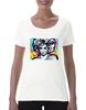 Dámske tričko s krátkym rukávom "Madonna Pop art" | Veľkosť: S | Biela / široký strih