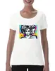 Dámske tričko s krátkym rukávom "Madonna Pop art" | Veľkosť: S | Biela / široký strih