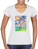 Dámske tričko s krátkym rukávom "Tree" | Veľkosť: S | Biela / véčkový výstrih