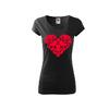 Dámske tričko (Srdce) | Veľkosť: XS | Čierna