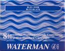 8 x Bombička do pera Waterman Blue Noir (modrá)