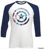 Pánske tričko s 3/4 rukávom Captain America Shield Block | Veľkosť: M | Biela