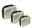 Sada 3 cestovných kozmetických kufrov HC663 (L + XL+ XXL) | Silver
