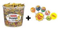 BALÍK č.2: 1 kg Haribo medvedíci (100 ks malých vreciek) + 100 ks Mini lízanky Perfetti Van Melle Chupa Chups