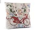 Ľanová taška s roztomilým motívom | Bicykel
