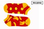 Pánske veselé ponožky členkové "Milena" | Veľkosť: 39-43 | Banán / Červená