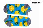 Pánske veselé ponožky členkové "Milena" | Veľkosť: 39-43 | Citrón / Tyrkysová