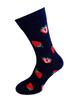 Bláznivé pánske ponožky Jahody | Veľkosť: 40-43 | Tmavomodrá