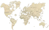 Drevená mapa sveta M