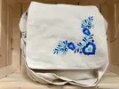 Bavlnená taška s ľudovou výšivkou | Slovak folk + modrá