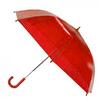 Transparentný poloautomatický dáždnik | Červená