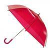 Transparentný poloautomatický dáždnik | Ružová