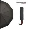 Skladací automatický dáždnik so zahnutou rukoväťou | Čierna