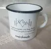 300 ml Plechový hrnček "Pozdravujem vás lesy hory, z tej duše pozdravujem vás" (biely)