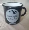 300 ml Plechový hrnček "Dobrodružstvá napĺňajú dušu" (čierny)