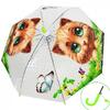 Detský poloautomatický dáždnik s píšťalkou | Mačička + svetlozelená