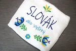 Froté osuška s výšivkou "Slovák ako vyšitý" | Biela
