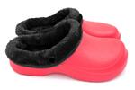 Dámske zateplené Clogs FLAMEshoes | Veľkosť: 36 | Červená / čierna