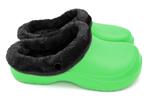 Dámske zateplené Clogs FLAMEshoes | Veľkosť: 36 | Zelená / čierna