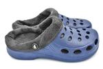 Pánske zateplené dierované Clogs FLAMEshoes | Veľkosť: 41 | Modrá / sivá