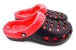 Dámske zateplené dierované Clogs FLAMEshoes | Veľkosť: 36 | Čierna / červená