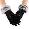 Dámske zimné rukavice s kožušinkou | Čierna
