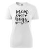 Dámske tričko - Mom of boys | Veľkosť: XS | Biela
