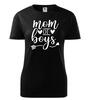 Dámske tričko - Mom of boys | Veľkosť: XS | Čierna