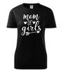 Dámske tričko - Mom of girls | Veľkosť: XS | Čierna