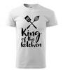 Pánske tričko - King of the kitchen | Veľkosť: XS | Biela