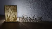 10 cm svietnik s vlastnou 3D fotografiou Veselé Vianoce