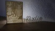 15 cm svietnik s vlastnou 3D fotografiou Veselé Vianoce
