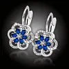 Náušnice Brillance Flower Beauty Royal Blue