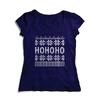 Dámske tričko s nórskym vzorom HoHoHo | Veľkosť: XS | Tmavomodrá