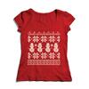 Dámske tričko s nórskym vzorom Snehuliak | Veľkosť: XS | Červená