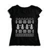 Dámske tričko s nórskym vzorom Snehuliak | Veľkosť: XS | Čierna